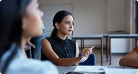 Woman leading a team meeting.